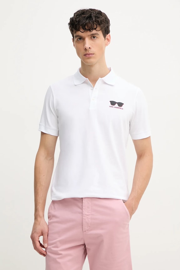 Karl Lagerfeld polo z elastanem biały 552235.745400