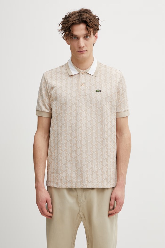 Lacoste men's polo shirt beige DH1417