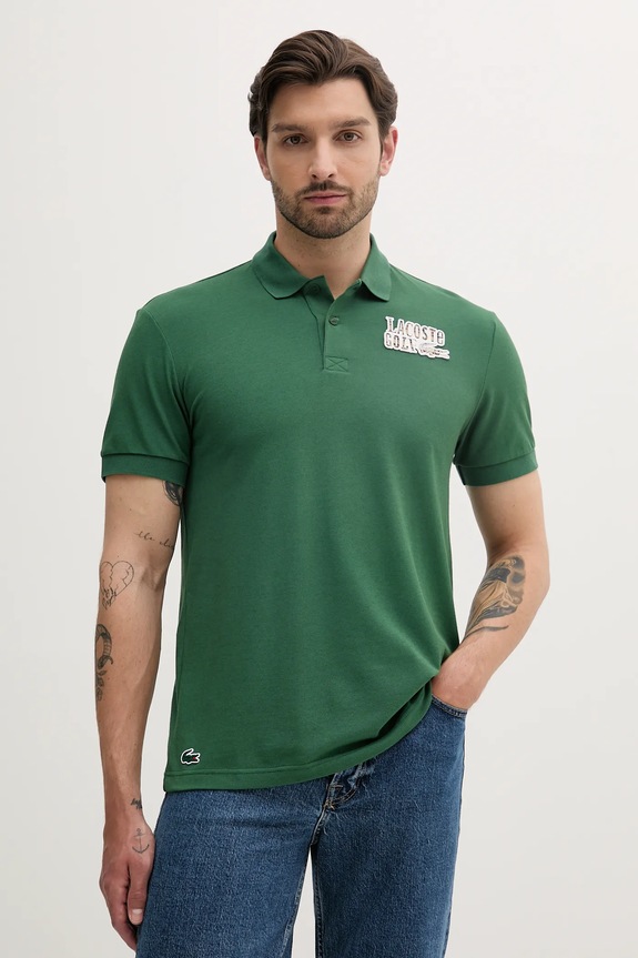Lacoste polo applique verde DH8958