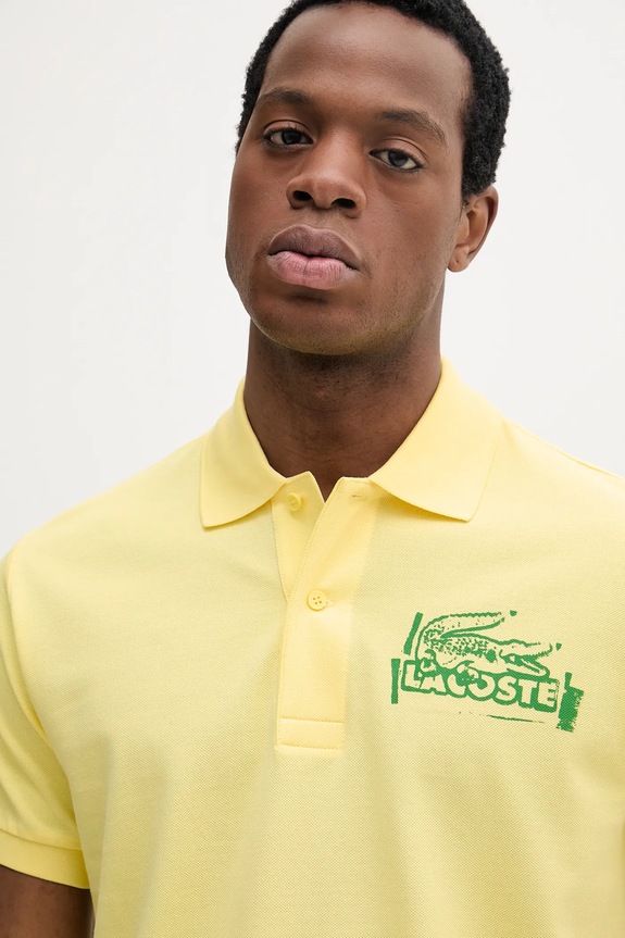 Lacoste polo bawełniane żółty PH0285