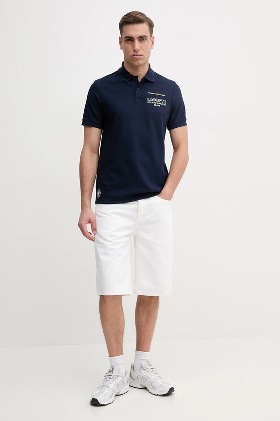 Bavlnené polo tričko Lacoste PH8742 tmavomodrá SS25