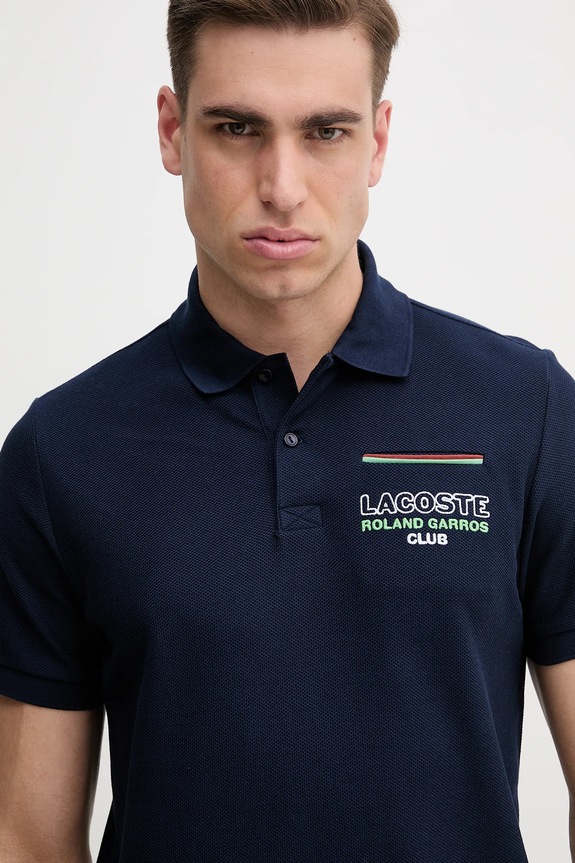 Bavlnené polo tričko Lacoste tmavomodrá PH8742