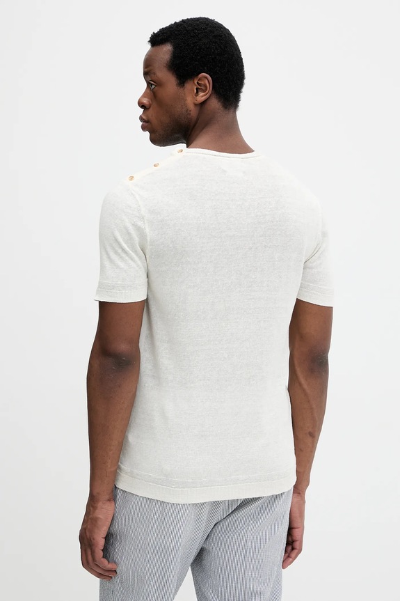 Odzież Liu Jo t-shirt lniany QA5033.MA72P beżowy