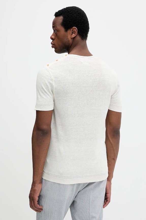 Odzież Liu Jo t-shirt lniany QA5033.MA72P beżowy