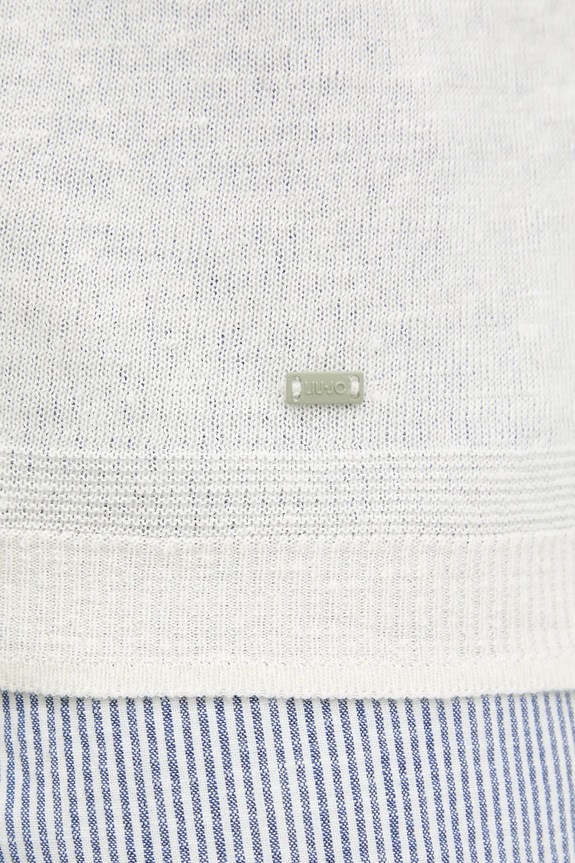 Liu Jo t-shirt lniany QA5033.MA72P beżowy