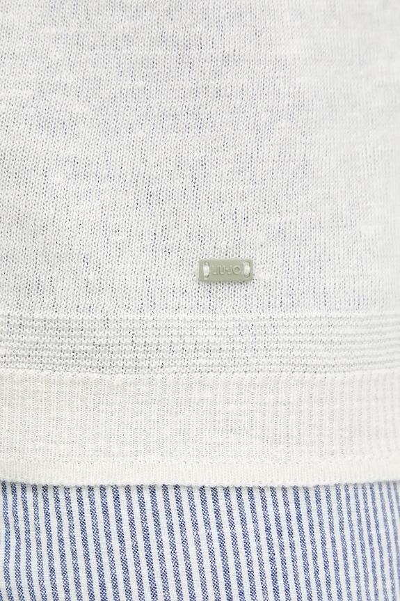 Liu Jo t-shirt lniany QA5033.MA72P beżowy