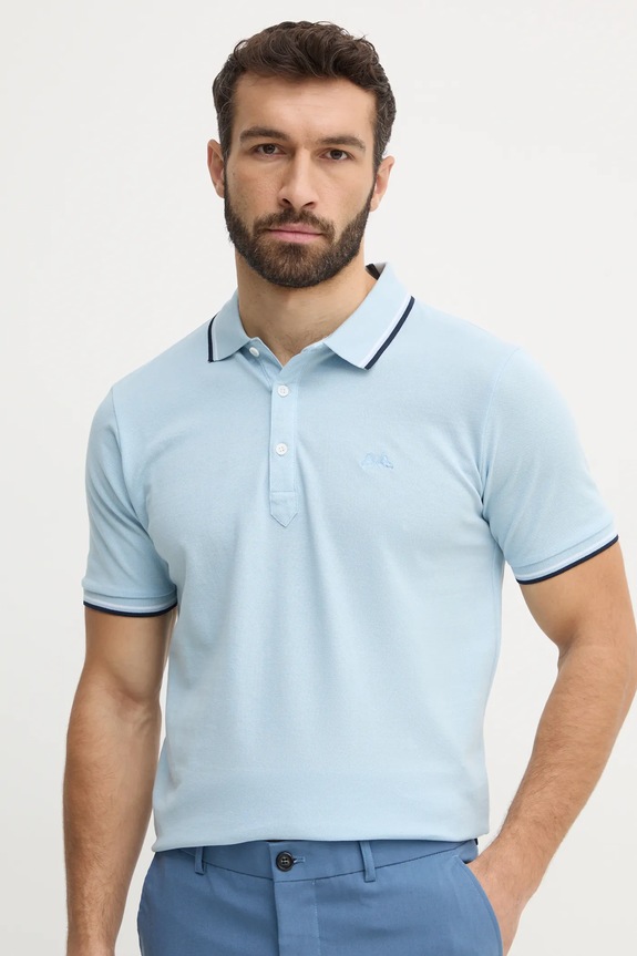 Bavlněné polo tričko Lindbergh bavlna modrá 30.404010.BLUE.BREEZE