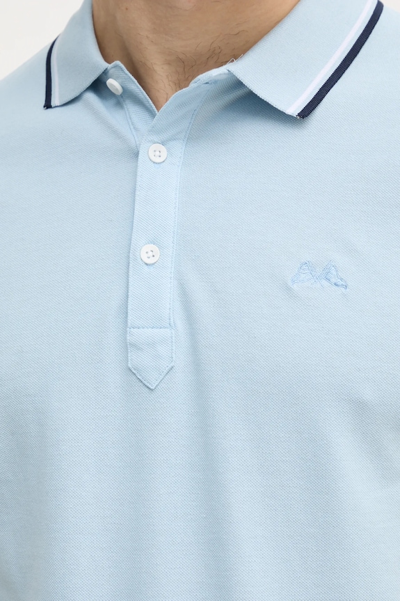 Bavlněné polo tričko Lindbergh 30.404010.BLUE.BREEZE modrá