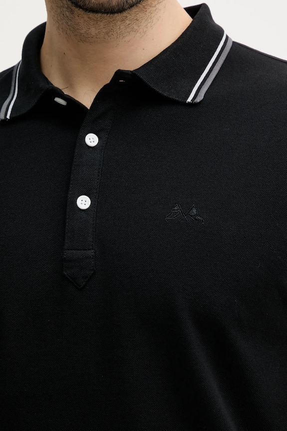 Bavlněné polo tričko Lindbergh 30.404010.SPACE.BLACK černá