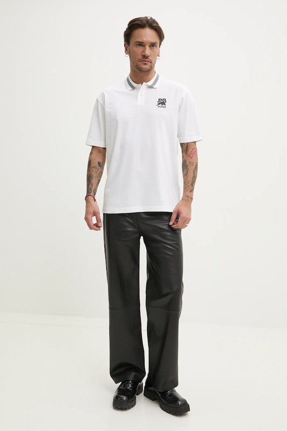 HUGO polo x RACING BULLS 50542748 beżowy SS25