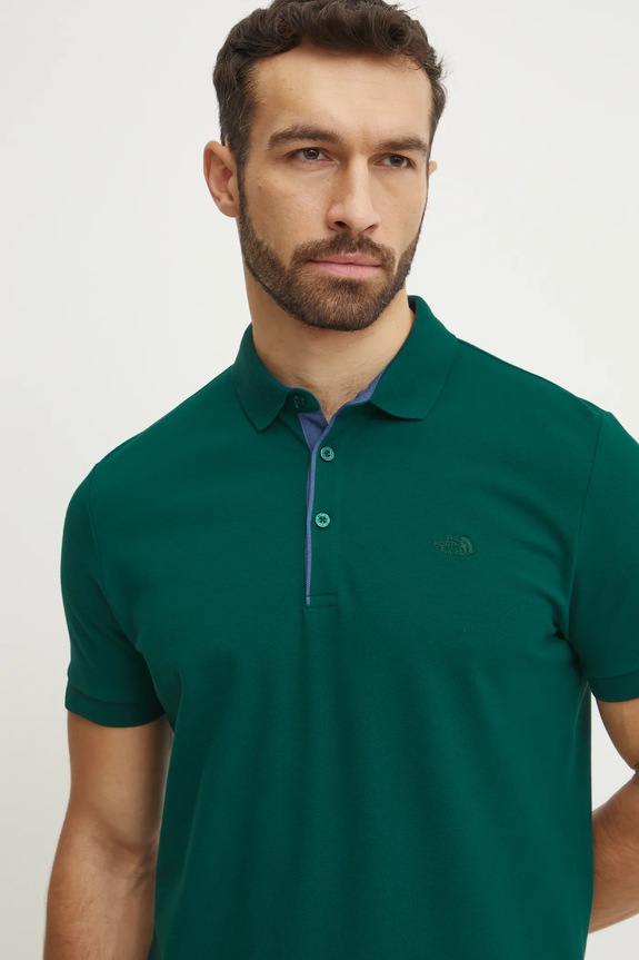 Bavlnené polo tričko The North Face Premium Slim zelená NF0A8C1N6GI1