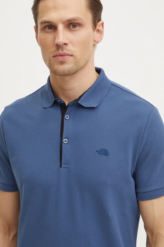 Βαμβακερό μπλουζάκι πόλο The North Face Premium Slim μπλε NF0A8C1NHDC1