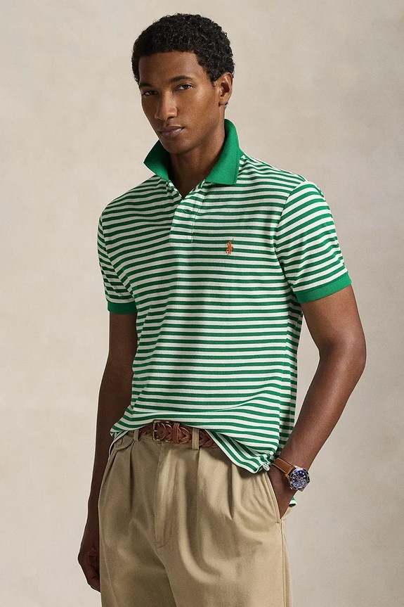 Бавовняне поло Polo Ralph Lauren slim зелений 710956682