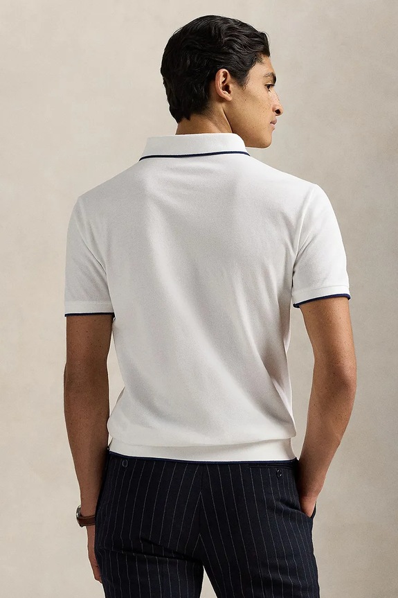 Βαμβακερό μπλουζάκι πόλο Polo Ralph Lauren 710964535 λευκό SS25