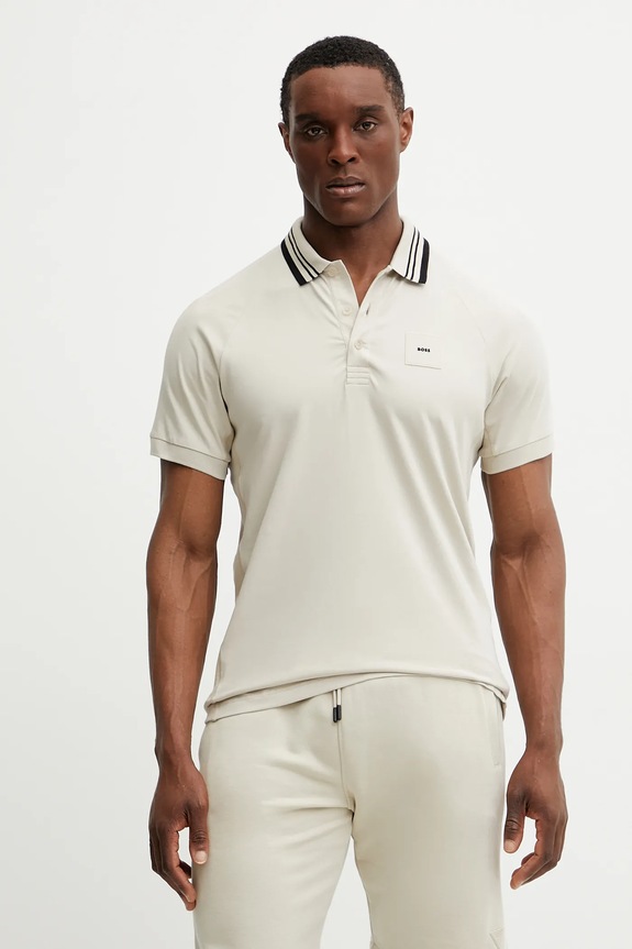 BOSS Green polo applique beige 50538176
