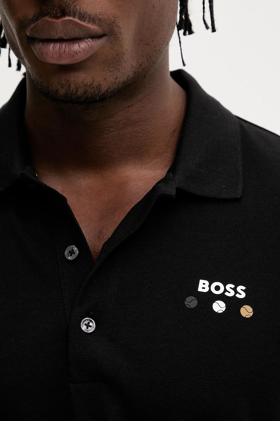 BOSS Green pamut póló 50545707 fekete
