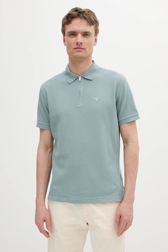 Βαμβακερό μπλουζάκι πόλο Barbour Hingham Polo Shirt κανονικό πράσινο MML1458
