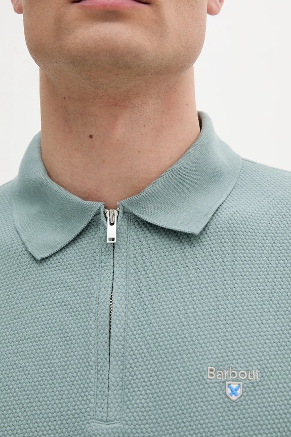 Βαμβακερό μπλουζάκι πόλο Barbour Hingham Polo Shirt MML1458 πράσινο