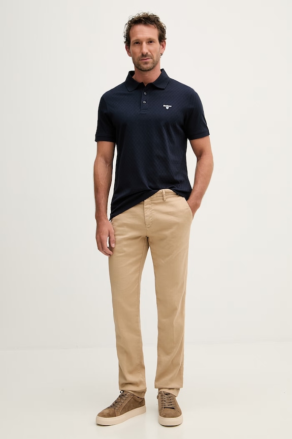Barbour polo da uomo in cotone Sutton Tailored Fit Polo Shirt MML1459 blu navy SS26