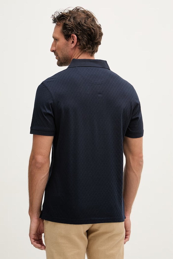 Abbigliamento Barbour polo da uomo in cotone Sutton Tailored Fit Polo Shirt MML1459 blu navy