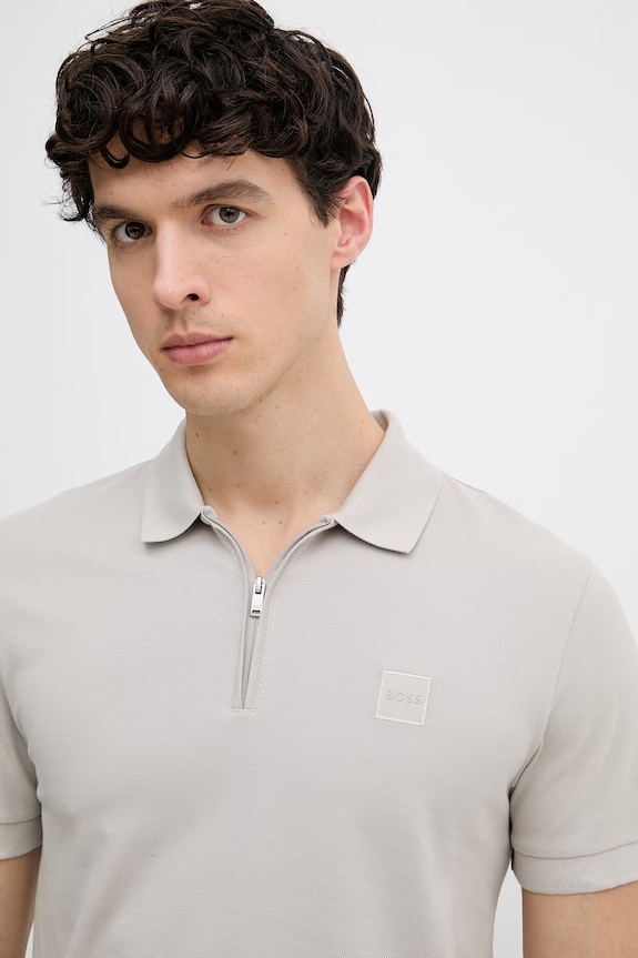 BOSS Orange polo tričko pánske s bavlnou béžová 50537507