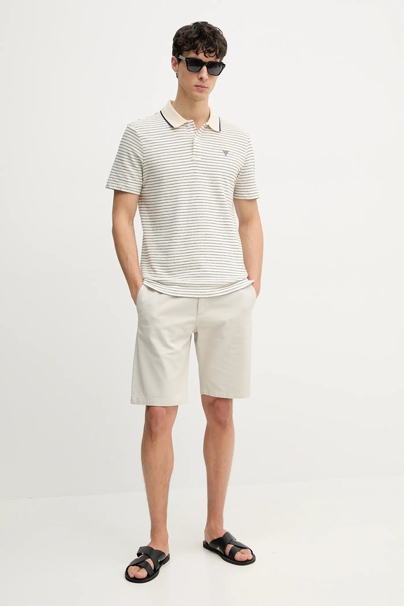 Pamučna polo majica Guess M5GP06.KCSH1 bež SS25