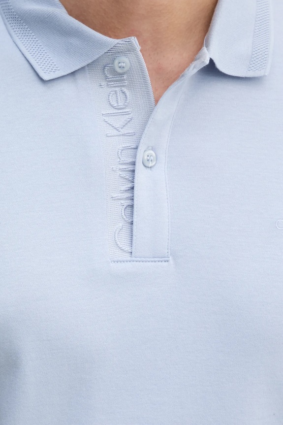 Calvin Klein polo bawełniane K10K114135 niebieski