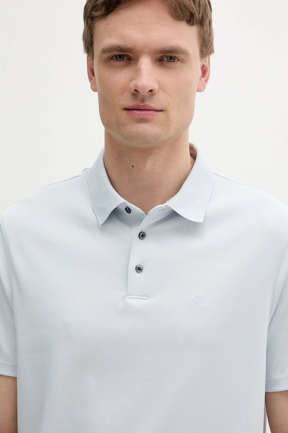 Oblečenie Calvin Klein polo tričko pánske bavlnené LV04LB276G modrá