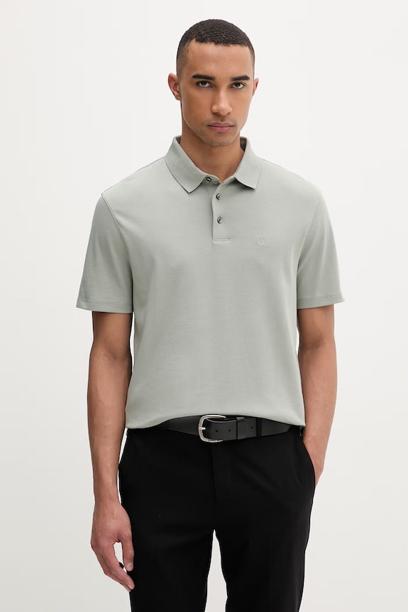 Calvin Klein polo bărbătesc din bumbac verde LV04LB276G