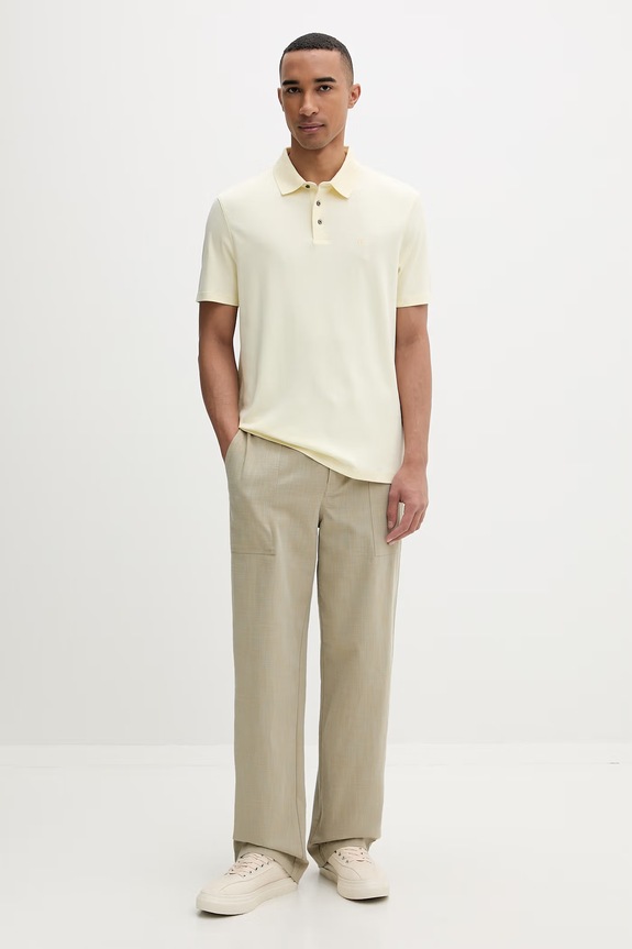Calvin Klein polo bărbătesc din bumbac LV04LB276G galben SS26