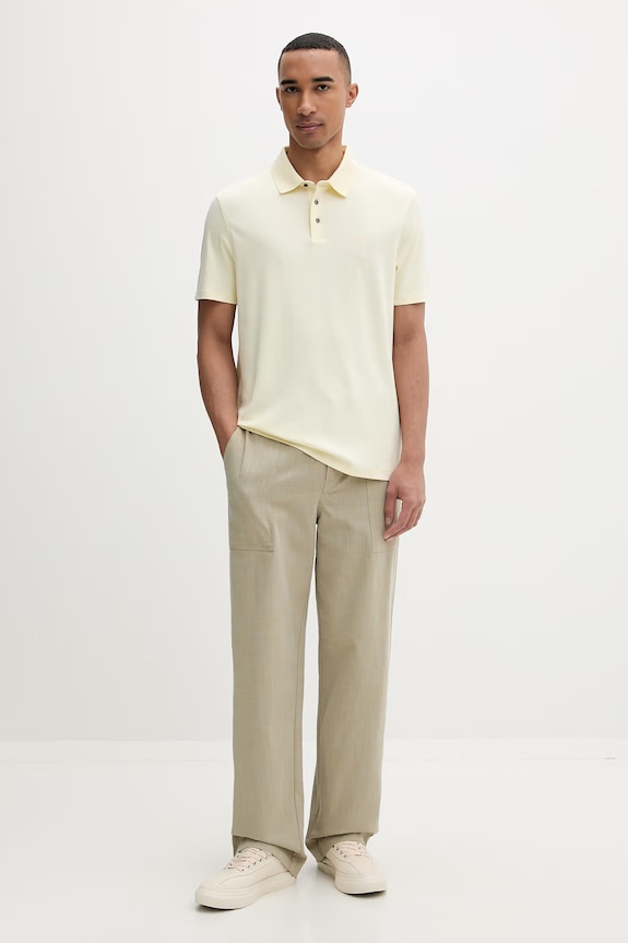 Calvin Klein polo bărbătesc din bumbac LV04LB276G galben SS26