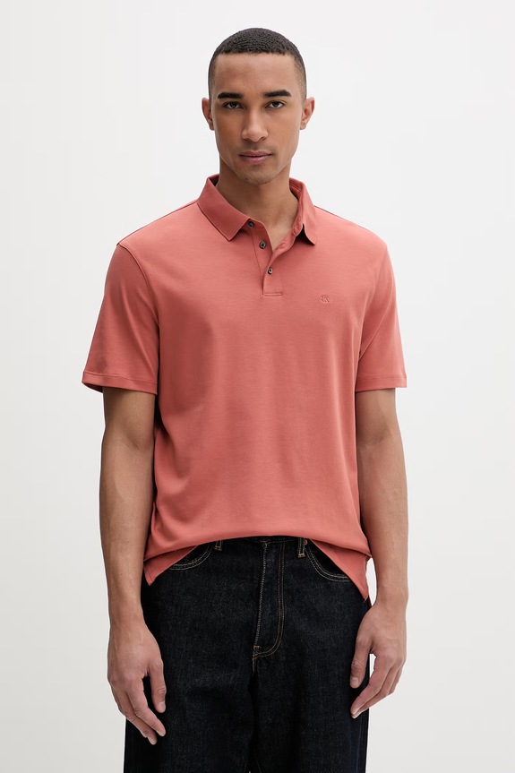 Calvin Klein polo tričko pánske bavlnené oranžová LV04LB276G