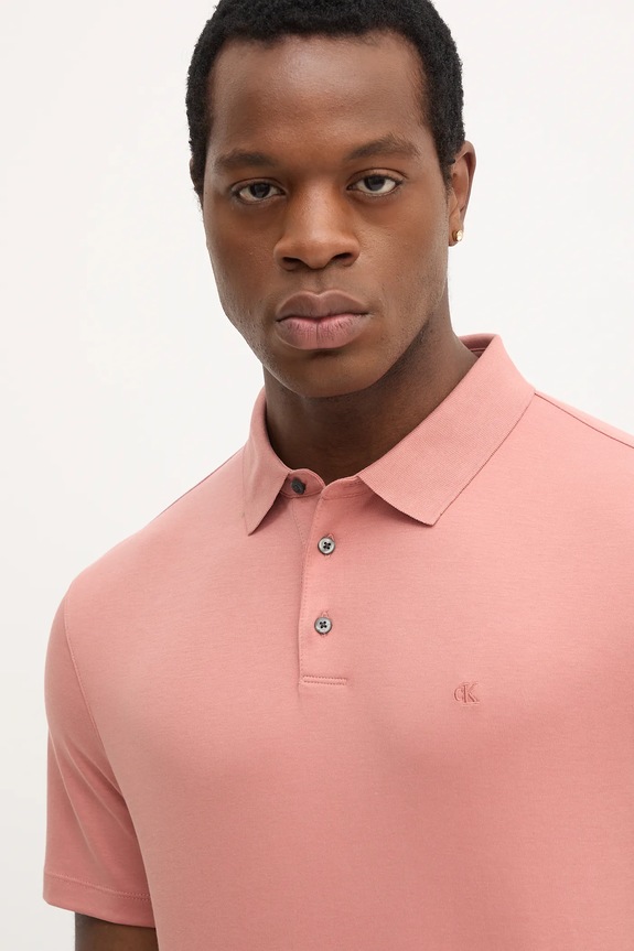 Oblečenie Calvin Klein polo tričko pánske bavlnené LV04LB276G oranžová