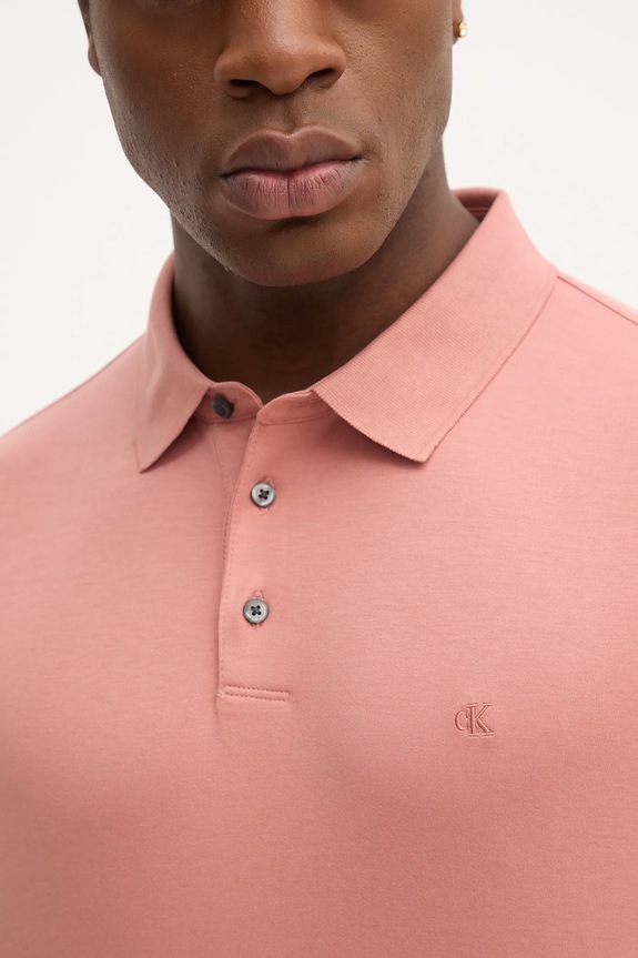 Calvin Klein polo tričko pánske bavlnené oranžová LV04LB276G