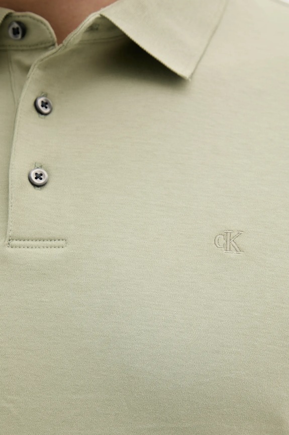Calvin Klein polo męskie bawełniane LV04LB276G zielony