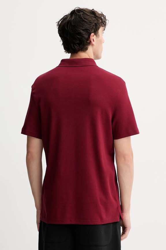 Oblečenie Calvin Klein polo tričko pánske bavlnené LV04LB276G burgundské