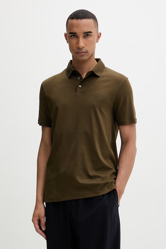Calvin Klein polo bărbați din bumbac verde LV04LB276G