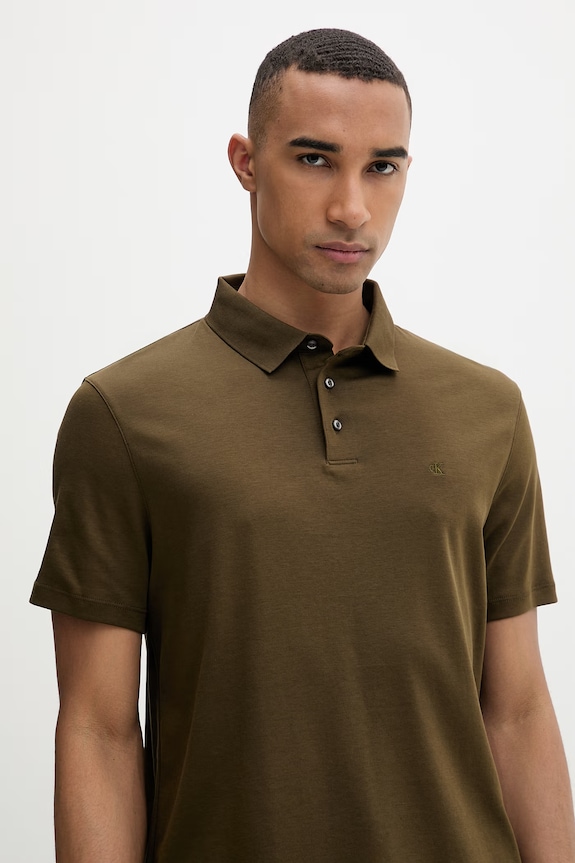 Calvin Klein polo bărbați din bumbac verde LV04LB276G