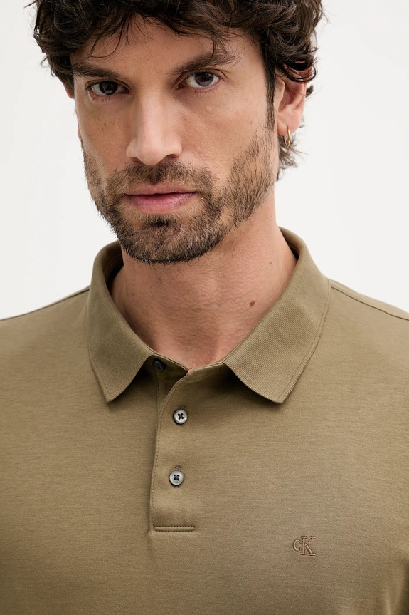 Oblečenie Calvin Klein polo tričko pánske bavlnené LV04LB276G zelená