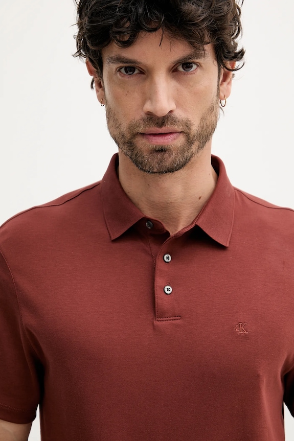Odzież Calvin Klein polo męskie bawełniane LV04LB276G czerwony