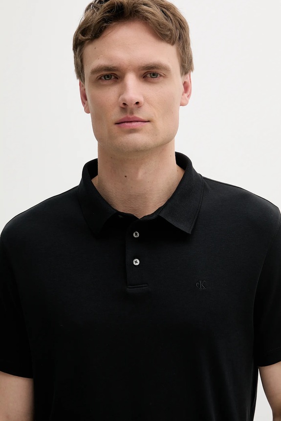 Îmbrăcăminte Calvin Klein polo bărbătesc din bumbac LV04LB276G negru