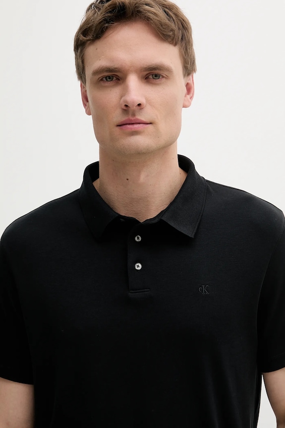 Îmbrăcăminte Calvin Klein polo bărbătesc din bumbac LV04LB276G negru