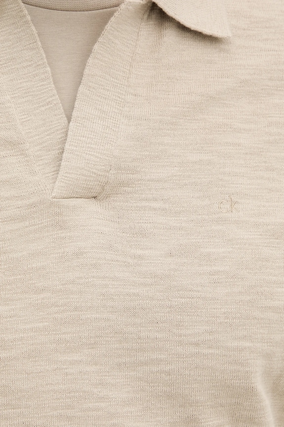 Pamučna polo majica Calvin Klein K10K114087 bež