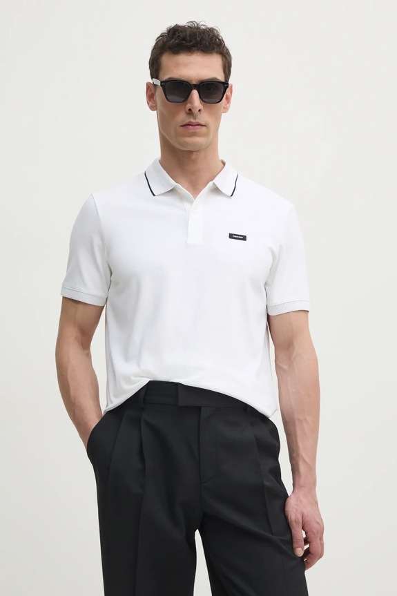 Polo Calvin Klein Brez vzorca bela K10K114141