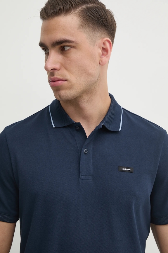 Polo tričko Calvin Klein námořnická modř K10K114141