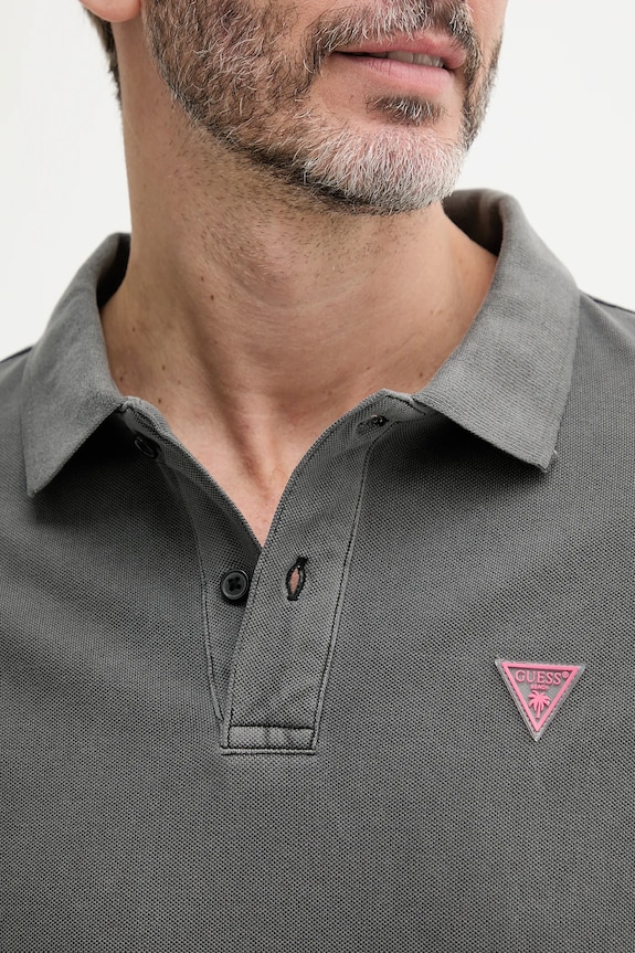 Guess polo bawełniane F5GP00.K9WF1 szary