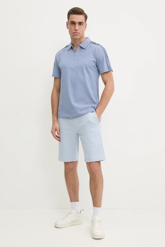 Calvin Klein Jeans polo bawełniane J30J327240 niebieski SS25