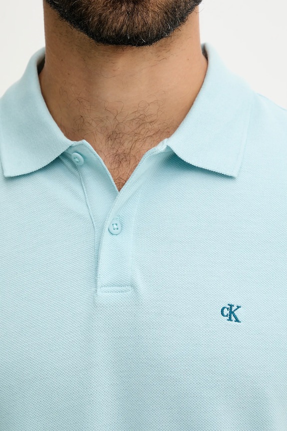 Calvin Klein Jeans πόλο ανδρικό βαμβακερό LV040EM269 μπλε