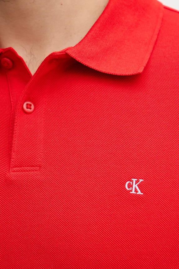 Calvin Klein Jeans polo pánské bavlněné LV040EM269 červená