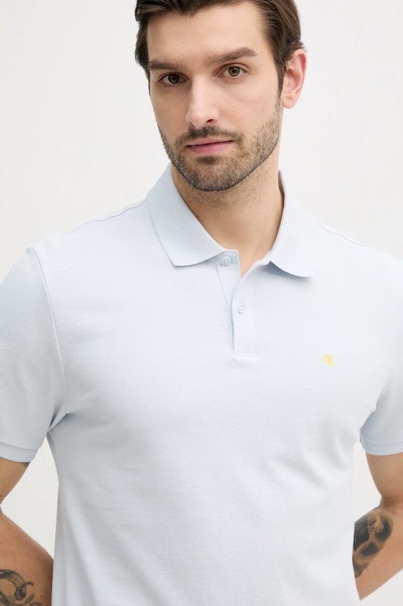 Calvin Klein Jeans polo męskie bawełniane bawełna niebieski LV040EM269